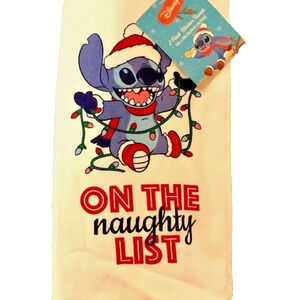NEW Disney Lilo & Stitch: Pair of STITCH Naughty List Kitchen Towels